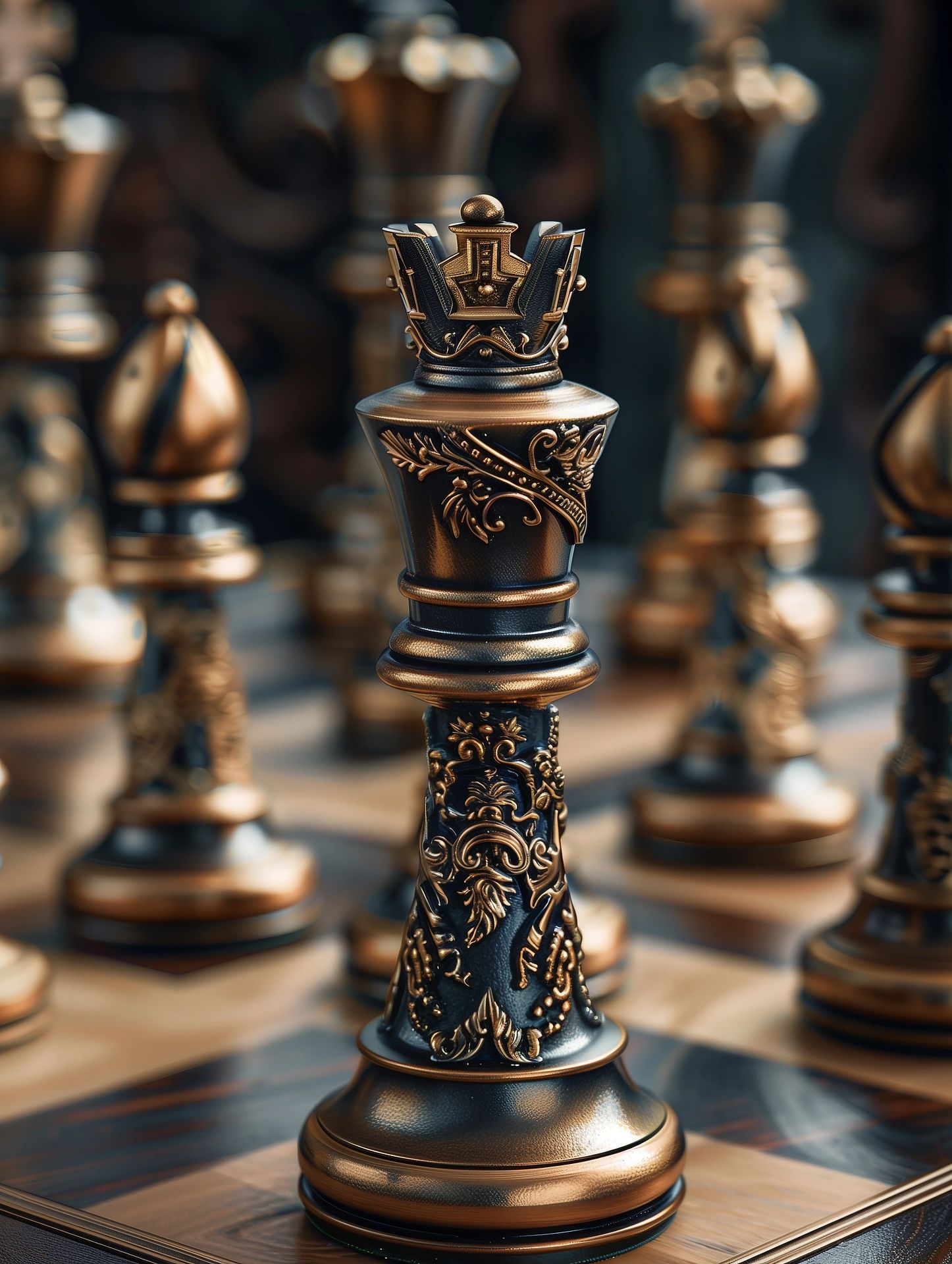 Chessboard representing strategy and control